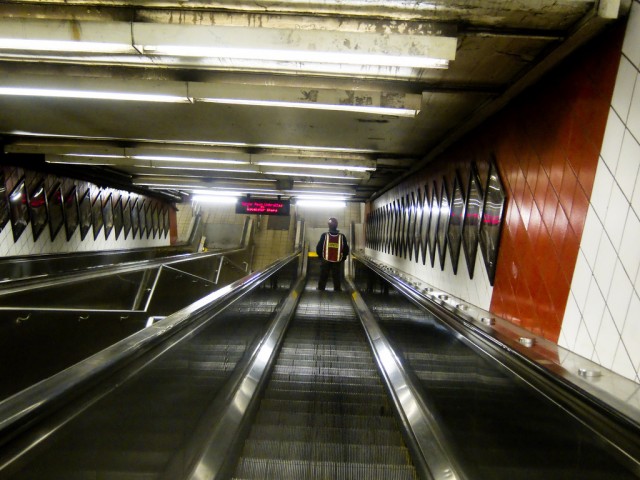 Descending down a Manhattan Subway