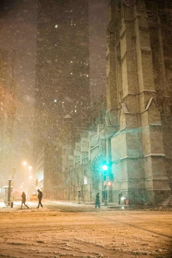 St. Thomas Church during the snowstorm